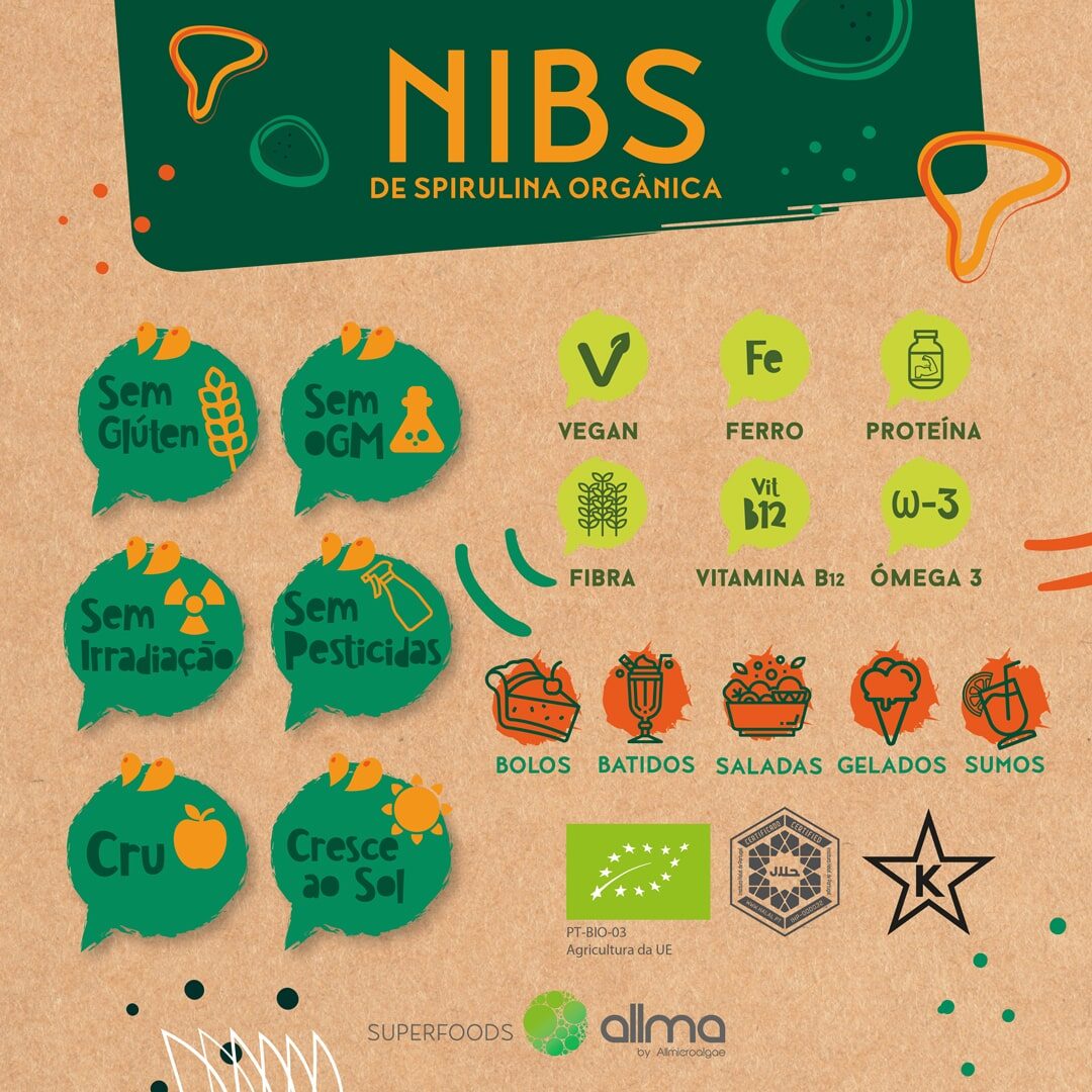 info nutricional nibs spirulina