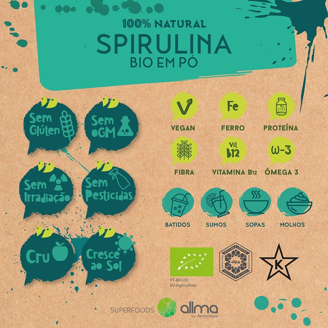 info nutricional spirulina biológica em pó