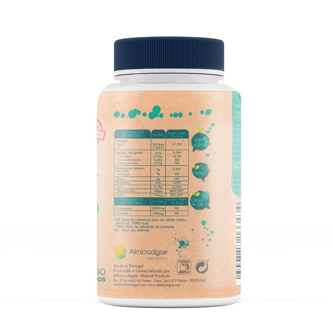 Spirulina tablets Biological back