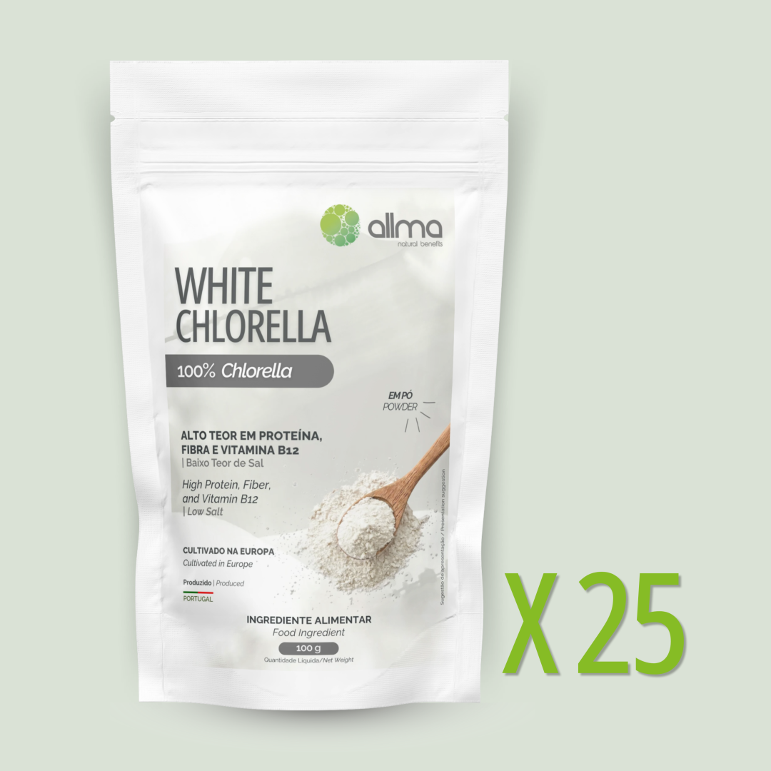 White Chlorella em Pó 100g X 25 UN