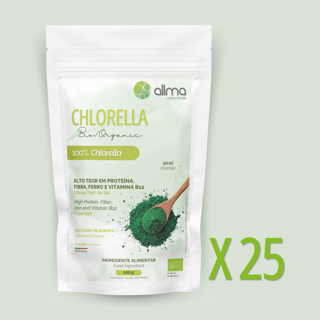 Chlorella Biológica em Pó 100g X 25 UN